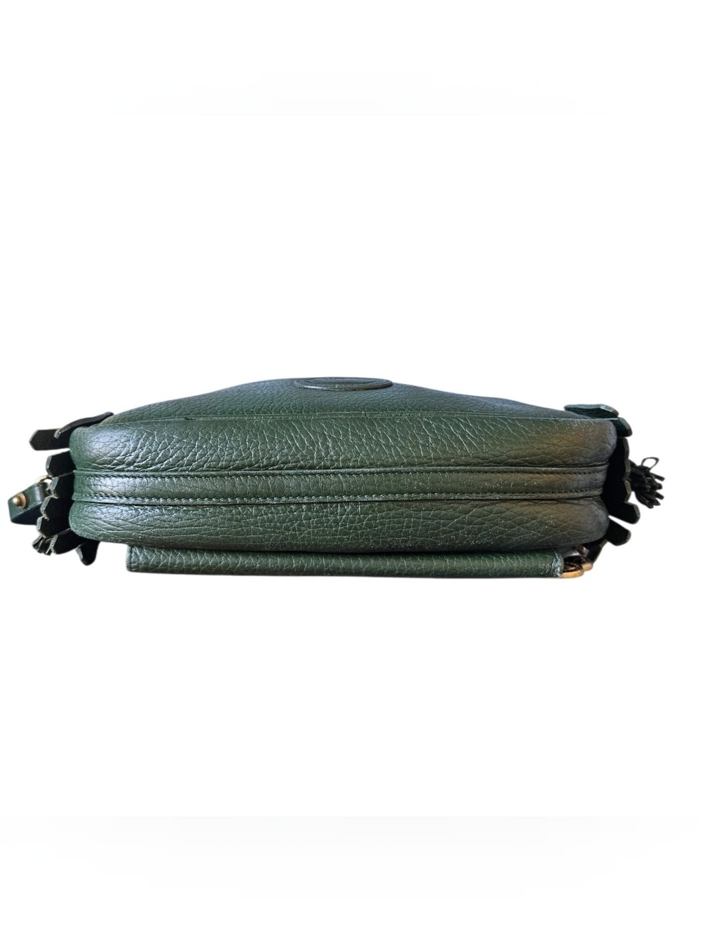 Dooney & Bourke Dark Green Pebbled All Weather Leatger Kilty Bag Purse - Picture 5 of 14